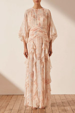 SHONA JOY Faye Round Neck Ballon Sleeve Maxi Dress Size US2 AU6 Orig. 520 NWD