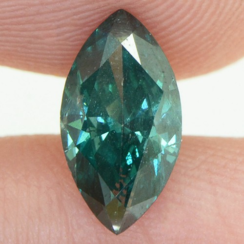 Diamante suelto con forma de marquesa elegante color verde 1,09 quilates certificado VS2 mejorado - Imagen 1 de 9