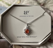 New Bomb Party Rbp5708 Steal Me Away Lc Orange Quartz Rhodium Plated Necklace New Bomb Party Rbp5708 Steal Me Away Lc Orange Quartz Rhodium Plated Necklace