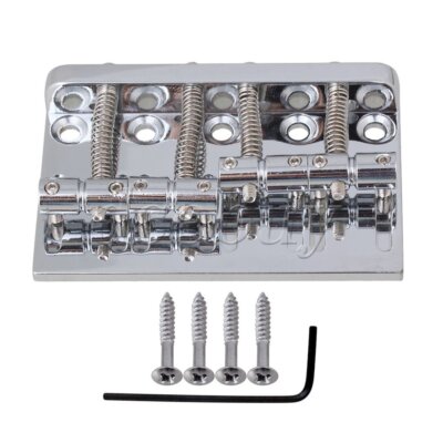 Chrome 4-String Bass Bridge Extremely Thick and Heavy Top Load Upgrade