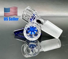 1x 14mm Blue Glass SNOWFLAKE SCREEN Slide BOWL Male for Glass Water Pipe Bong