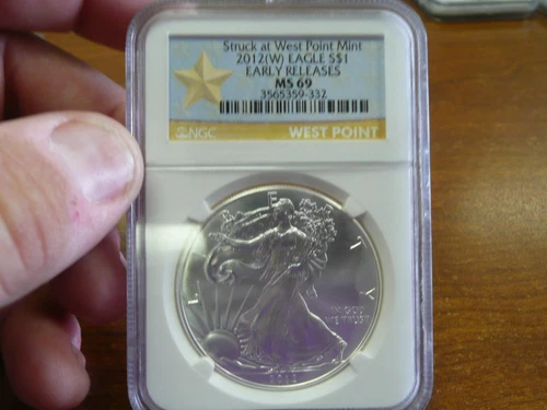 2012 (w) ms69 ngc silver eagle early release struck at west point mint