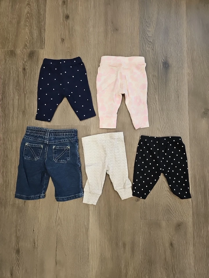 Baby Clothes: 30-piece Lot Girls Fall/Winter Newborn-9 Months Pants & Leggings  - Image 3 of 4