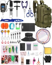 Fishing Tool Kit - Fishing Pliers Kit, 112Pcs Fishing Gear and Equipment, wit...