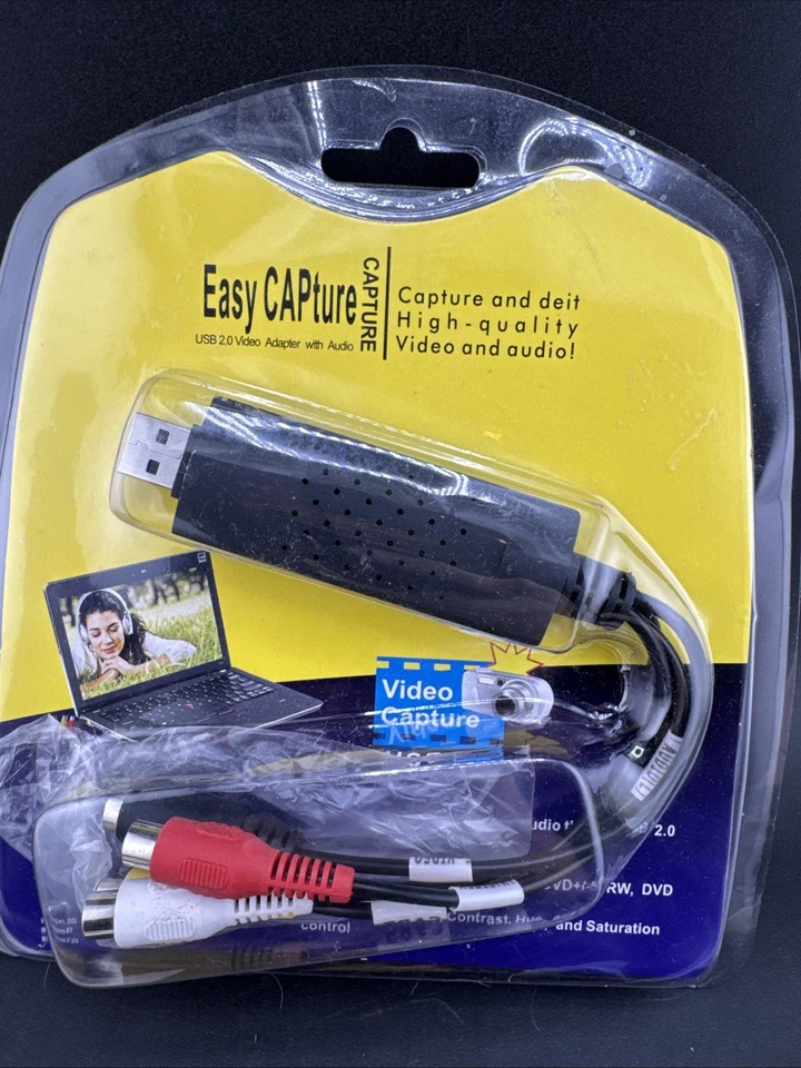 Easycap USB 2.0 Easy Cap Video TV DVD VHS DVR Capture Card Video Device📦 - Image 2 of 4