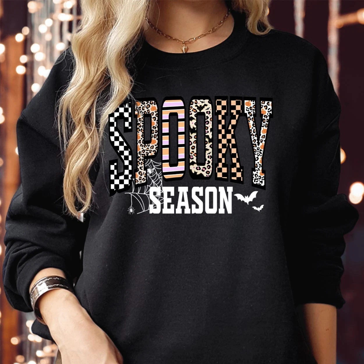 Spooky Season Halloween Sweatshirt Retro Fall Jumper
