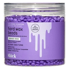 Sliick Hard Wax Beads - Acai Berry Stripless Wax for Sensitive Skin, 8oz