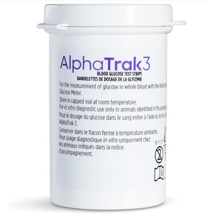 AlphaTrak 3 Blood Glucose Test Strips for Cats, Dogs & Horses, 50 Ct