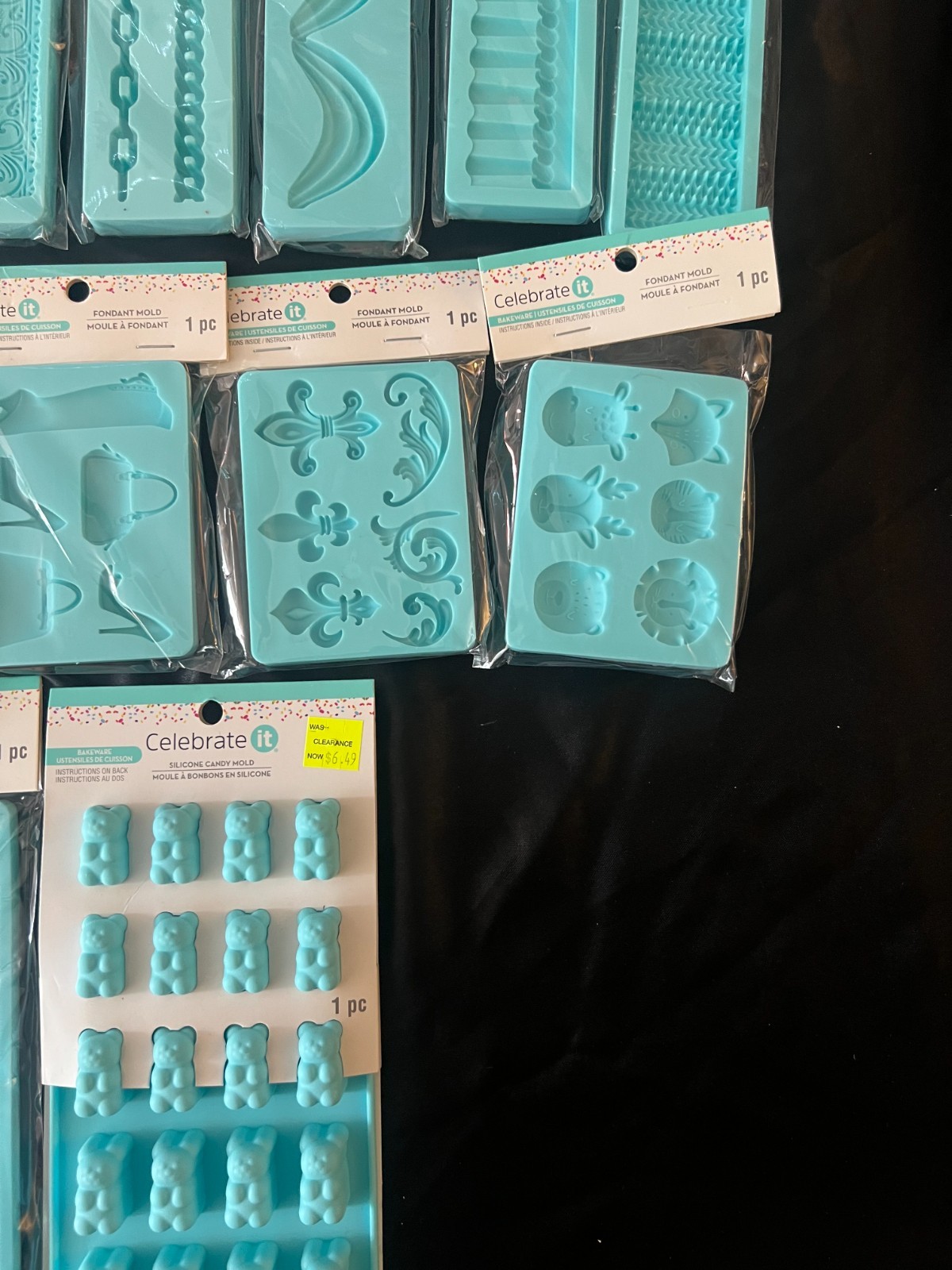 15 LOT CELEBRATE IT FONDANT MOLD BLUE SILICONE BAKEWARE NEW