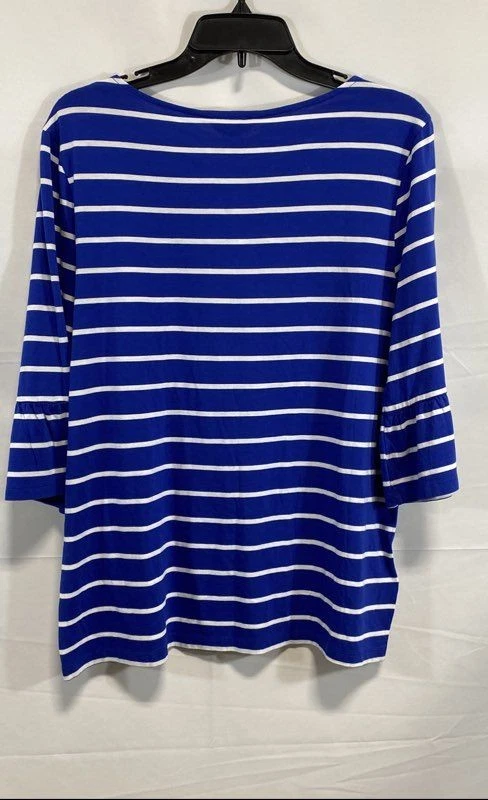 Top Tommy Bahama para mujer azul a rayas una onda u otra con volantes nuevo con etiquetas talla L Foto 2 de 4