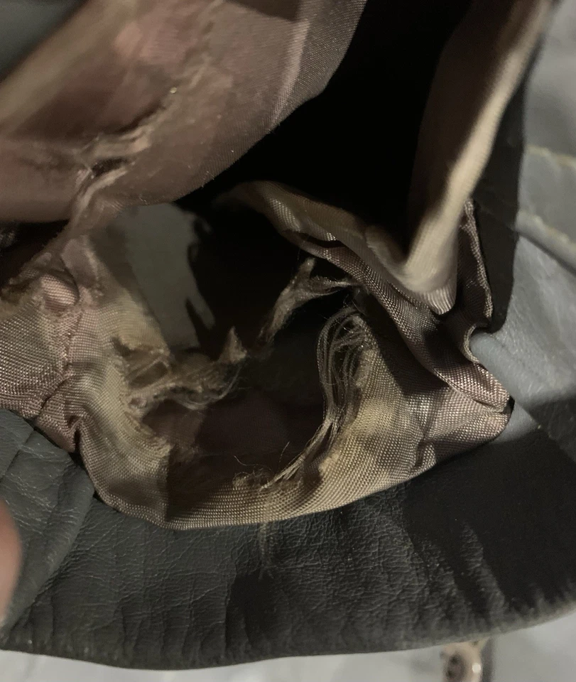 Vintage Leather Jacket In Grey, Please See Pictures And Description - Image 3 of 4