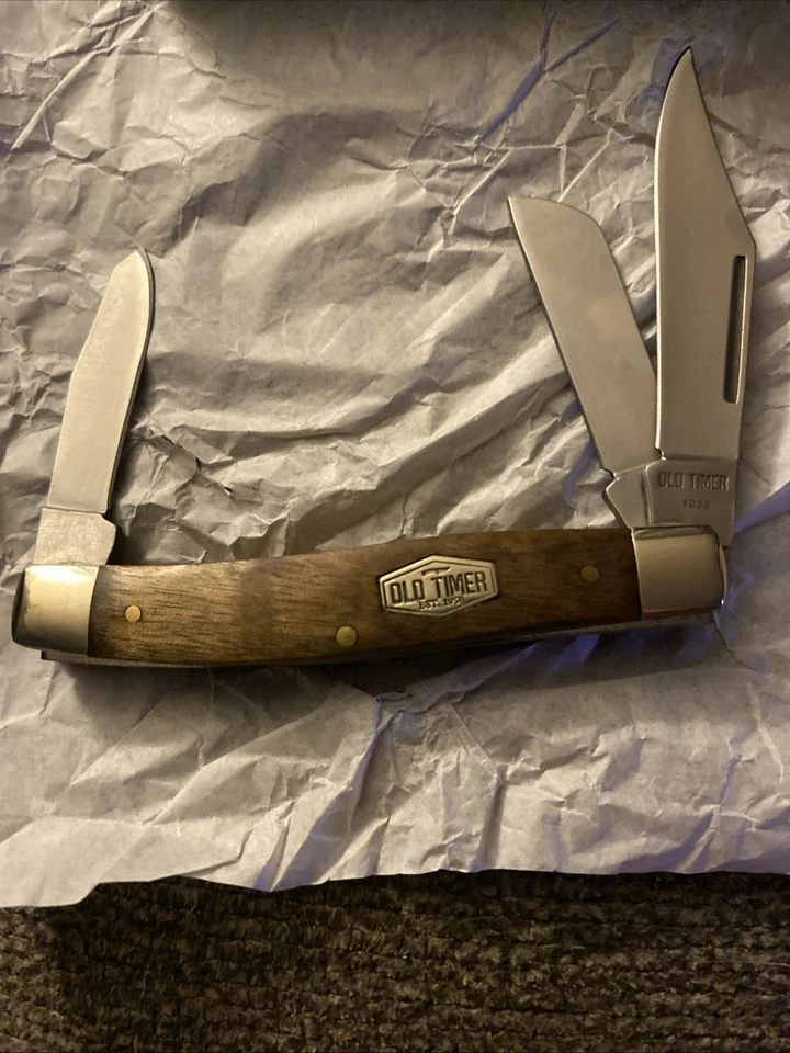 Cuchillo de madera de hierro Schrade Old Timer Senior de 3 hojas 8OTW Foto 4 de 4