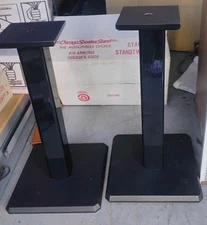 Harmon Kardon 20"Speaker Stand Black rosewood Plates, Fillable Titanium Pillar