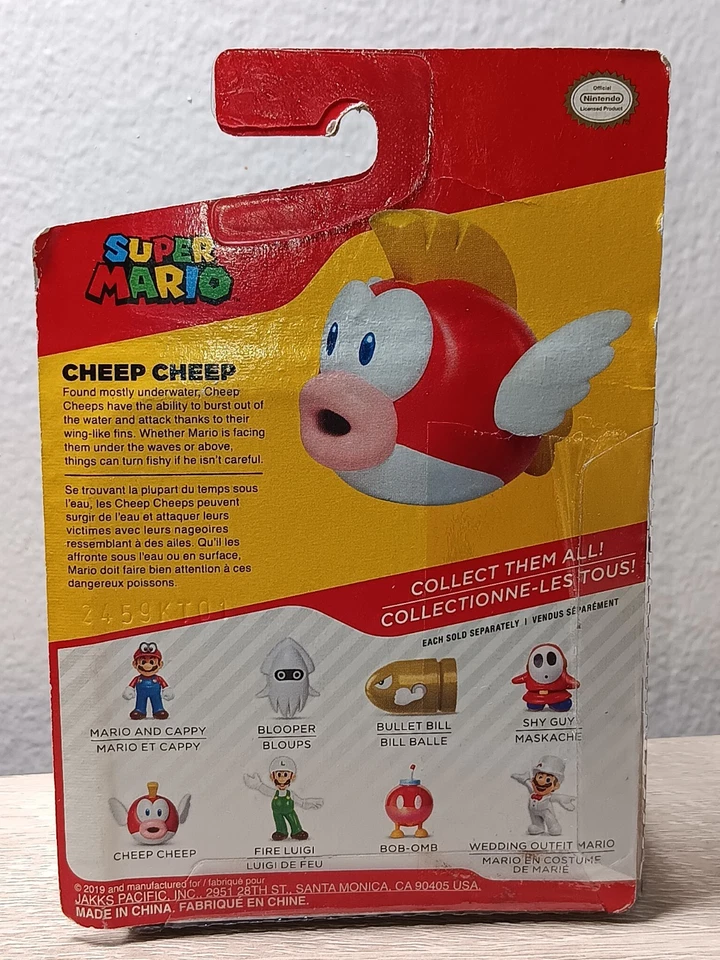 *ENVÍO GRATUITO* 2.5" CHEEP CHEEP Super Mario World of Nintendo JAKKS PACIFIC Foto 2 de 2