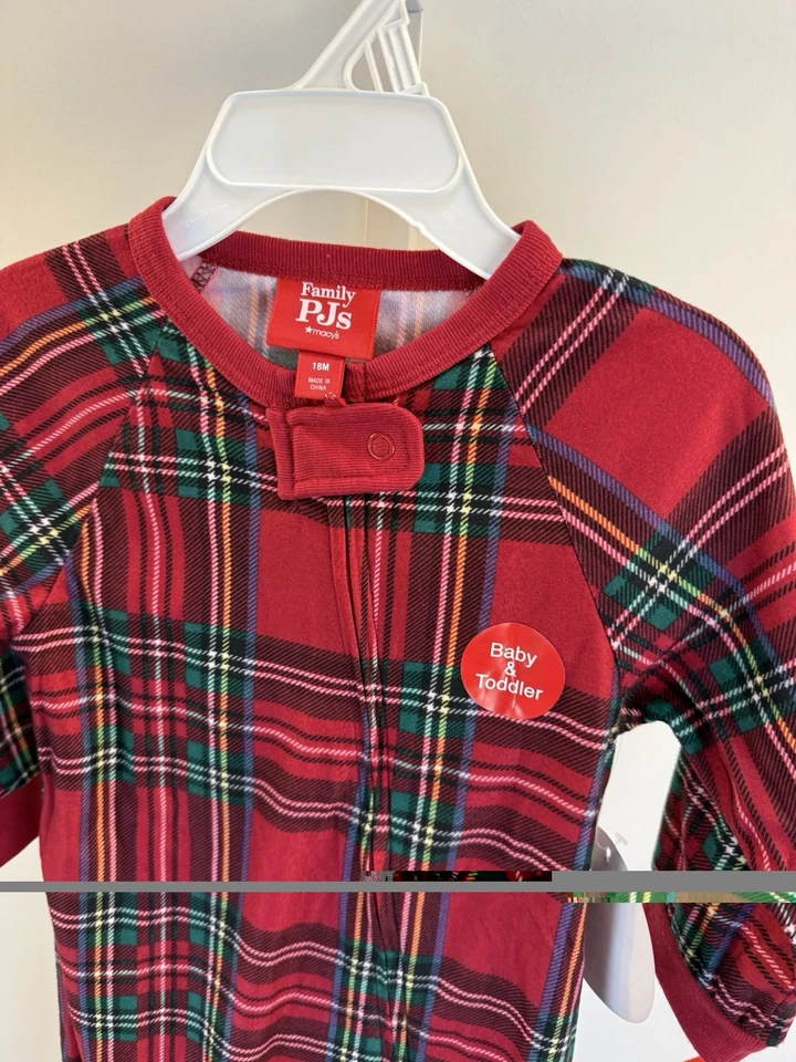 Family PJs Brinkley Plaid Footed Holiday Pajamas 18M NEW!! - Image 4 of 4