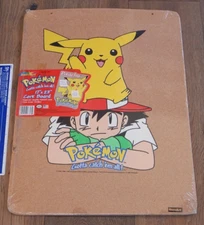 1999 POKEMON PIKACHU CORK BOARD, ROSEART, NOS, FACTORY SEALED, 17" X 23"