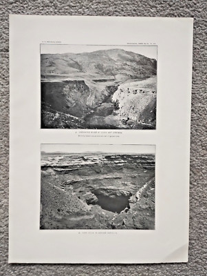 Shoshone River at Cody Hot Springs & Sink Hole - antiker Druck - 1906