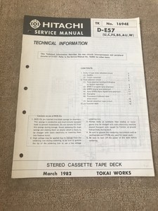 Hitachi D E57 U C Fs Bs Au W Technical Manualsupplement For Cassette Tape Deck Ebay