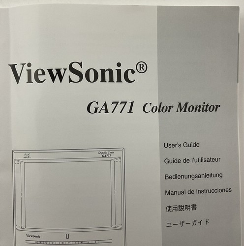 ViewSonic GA771 Color Monitor Installation Manual & Disk ElectronicsRecycledCom - Picture 8 of 10