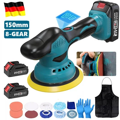 GOOWAY Für 21V Makita Profi Akku Poliermaschine Auto Polierer Set Politur 2x Batterie