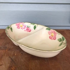 Vintage Franciscan Desert Rose Divided Vegetable Bowl Dish Plate "TV Mark" USA