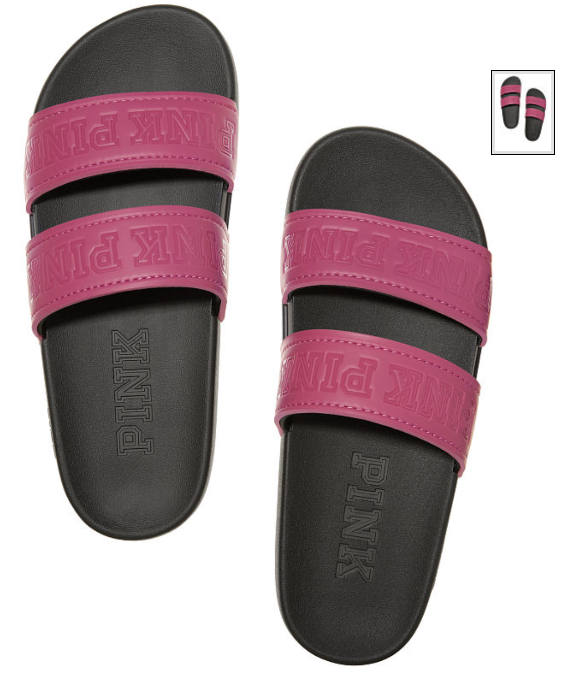 NWT VICTORIA'S SECRET PINK NATION DOUBLE STRAP SPORT SLIDES BERRY SANDALS  SMALL | eBay