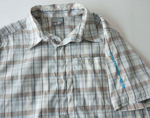 Salomon Shirt Short Sleeve Size M Multicolor Plaid *27g0709p