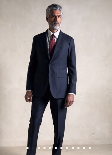 Banana Republic Signature Hopsack Suit-- Jacket --44R PANT--38R Navy Blue NWT