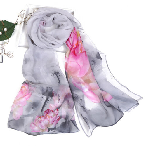 Long Soft Chiffon Scarf Plain Sheer Wrap Shawl Womens Large Stole Neck Scarves♧ - Picture 79 of 93