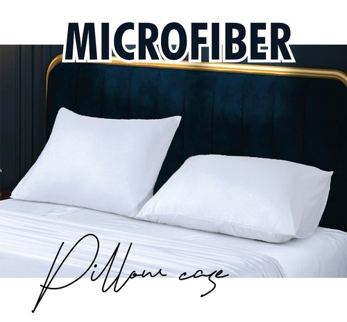 2 Pic Pair of Housewife Pillowcases Cover Soft Brushed Microfibre Stander size - Picture 19 of 43