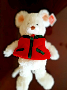 MOJO JR 12 in Christmas Mouse w/removable red vest by GUND- NEW - FREE Shipping