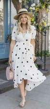 Anthropologie Maeve Breanna Faux Wrap Midi Maxi Polka dot Dress Sz 2