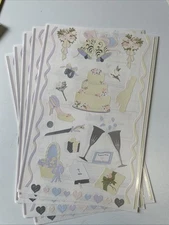 5 Mrs Grossmans 9"x6 Sheet Wedding Stickers Cake Bouquet Rings Toast Gifts Bible