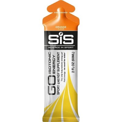 Energy Gel Isotonic Fast Acting Carbs 22g 2 Fl Oz Pack of 6 Orange Flavor SIS