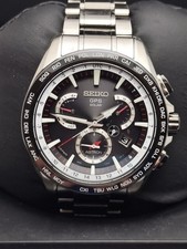 Seiko Astron SBXB051 GPS Day Date Chronograph Blk Slv Round Solar Mens Watch