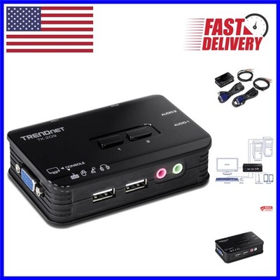 Elegant 2-Port USB KVM Switch with Audio for Seamless Computer Control