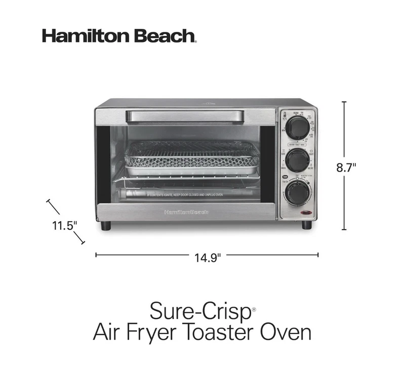Hamilton Beach Sure-Crisp Stainless Steel Toaster Oven