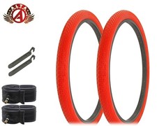 ALTA BICYCLE DURABLE S-2 WIRE BEAD TIRES 26 x 2.125 RED MINI BRICK 6pc SET.