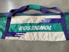 ROSSIGNOL SKI BAG 80'S VINTAGE SKI TRAVEL BAG TURQUOISE PURPLE RETRO