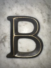 4| 3.5 INCH LETTER  (B)  BROWN WITH GOLD TRIM GUC Decoration! Hanging