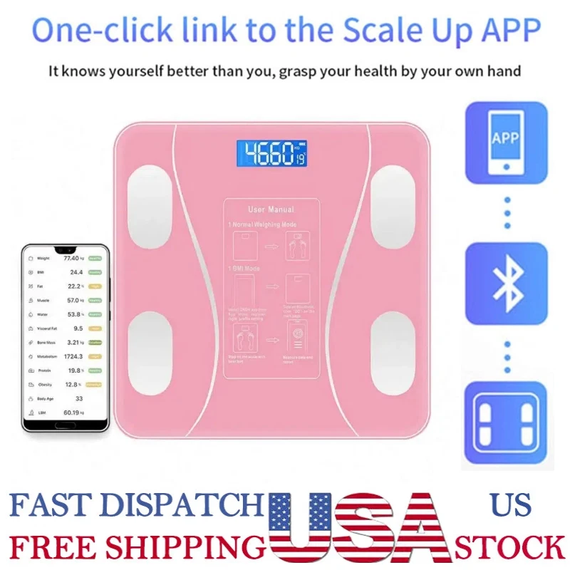 Smart Scale for Body Weight BMI Bluetooth Body Fat Scale Digital Bathroom Scale - Image 2 of 4