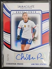 Christen Press 2023-24 Panini Immaculate Excellence Auto #EA-CP USWNT #15/25