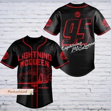 Lightning Mcqueen Baseball Jersey Disney Mcqueen Cars Jersey Shirt Mcqueen 95 Ca