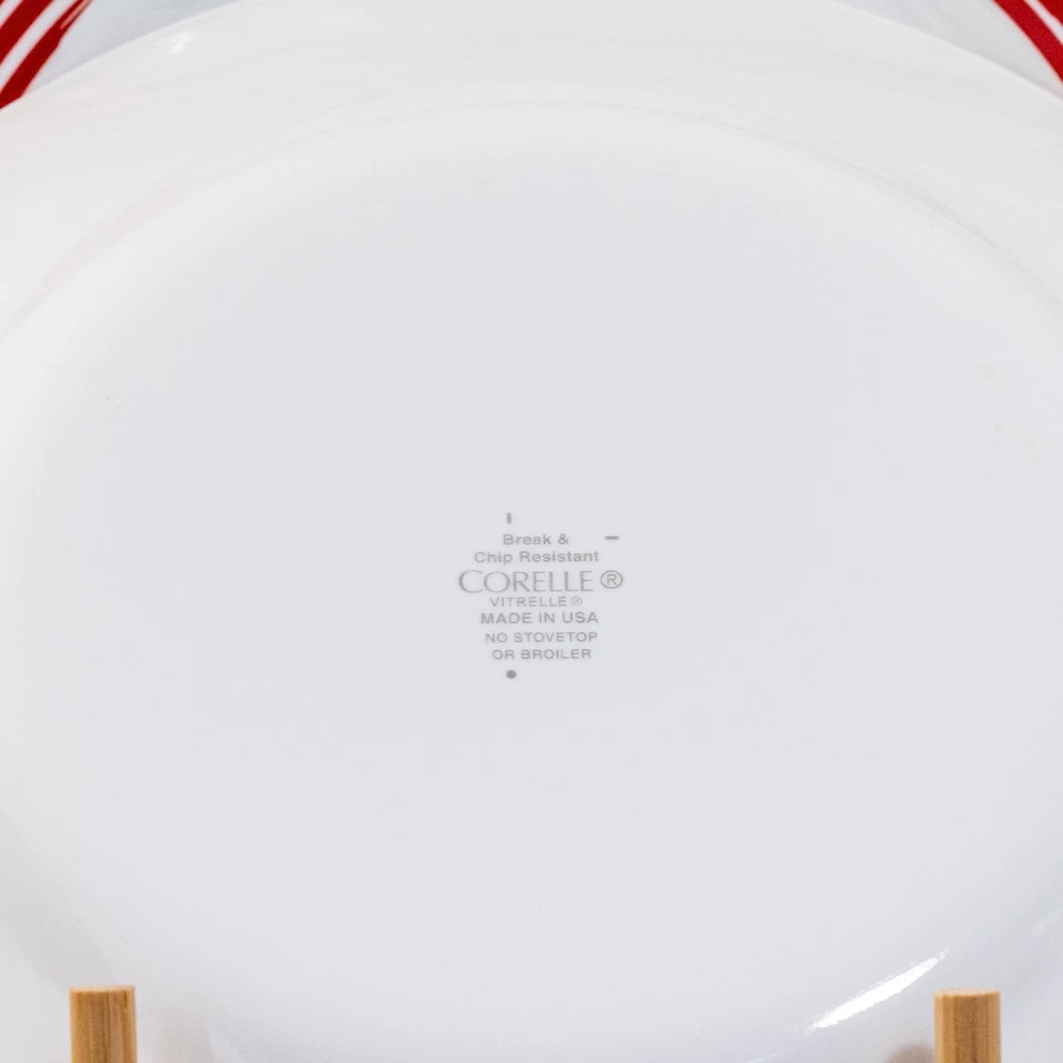 Platos de almuerzo/ensalada 4 trazos de color rojo cepillado 8,5" Corelle Foto 3 de 3