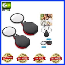 2PCS 10X Mini Folding Magnifying Glass - Perfect for Kids and Seniors