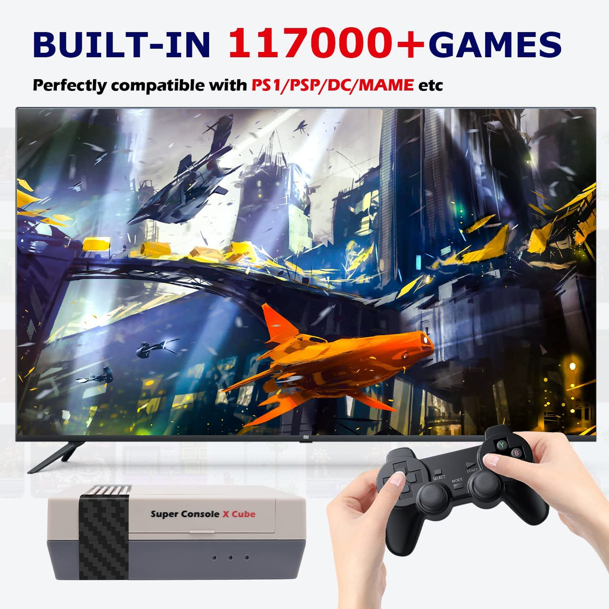 117,000+ Video Games,kinhank Retro Game Console 256GB,Super