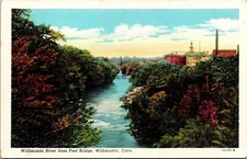 Willimantic River Foor Bridge Willimantic Conn WB Kaufman Brothers Postcard