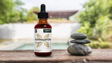 Certified Organic Ashwagandha Tincture (Alcohol-free!) 2oz liquid extract