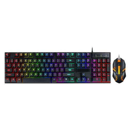 Rainbow LED Gaming Keyboard & Mouse Set Multicolor Changing Backlight Mouse Mice - Picture 4 of 13