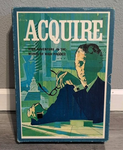 Acquire Board Game Complete 3M Bookshelf 1962 1963 Finance Stocks Vintage